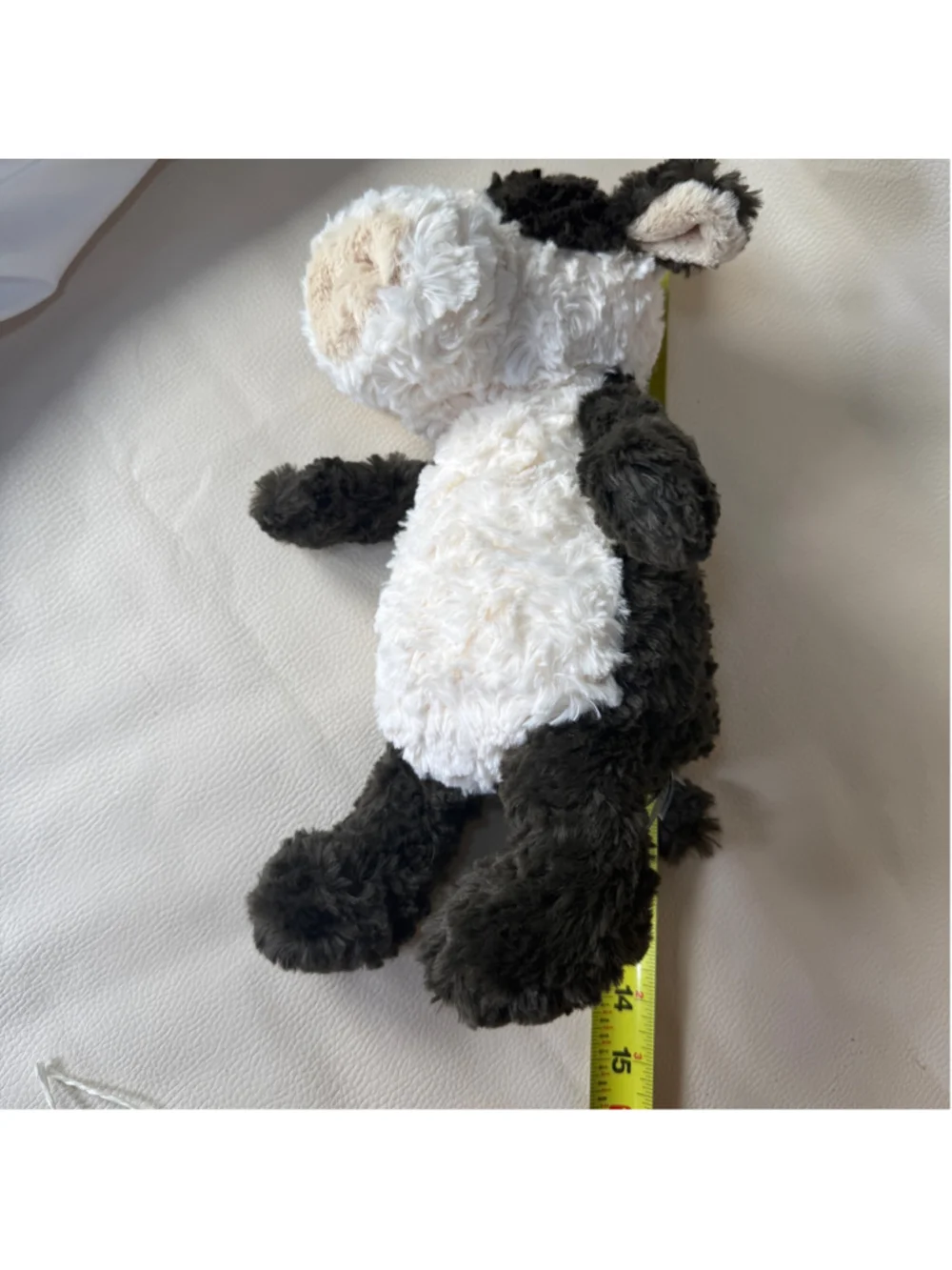 Mary Meyer Cow Plush 15 Black White Floppy Stuffed Animal Soft Farm Toy